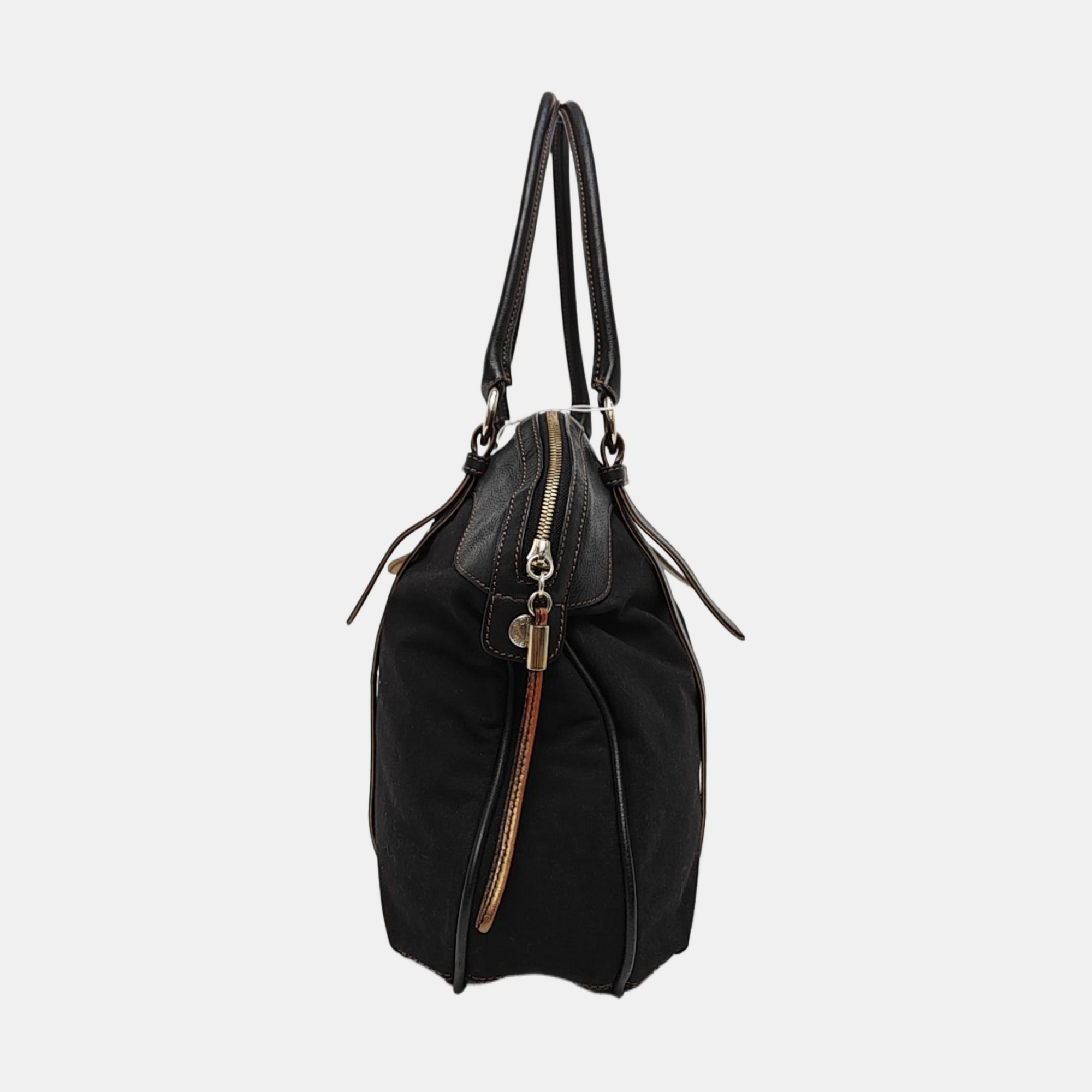 Canvas Top Handle Bag Black