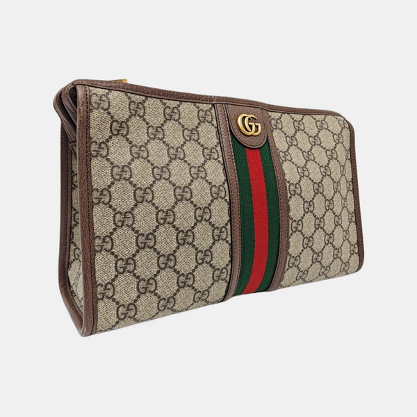 Ophidia Large Monogram Coated Canvas Beige