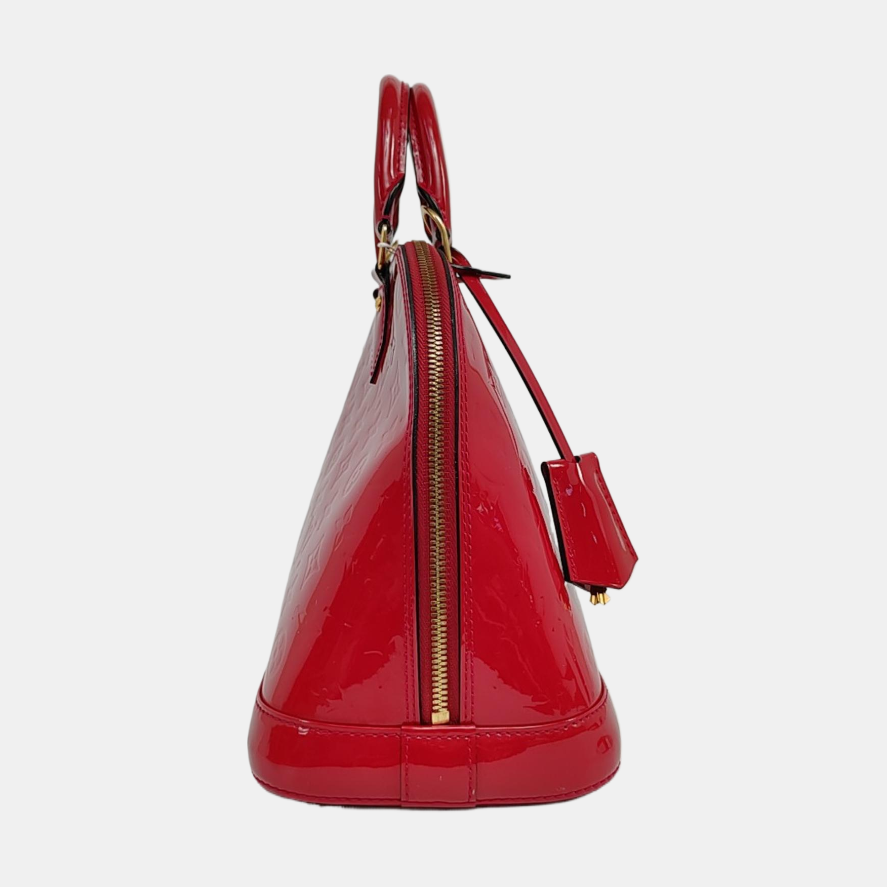 Authenticated pre-owned  ALMA PM Monogram Patent Leather Red - Top Handle Bag at Looply