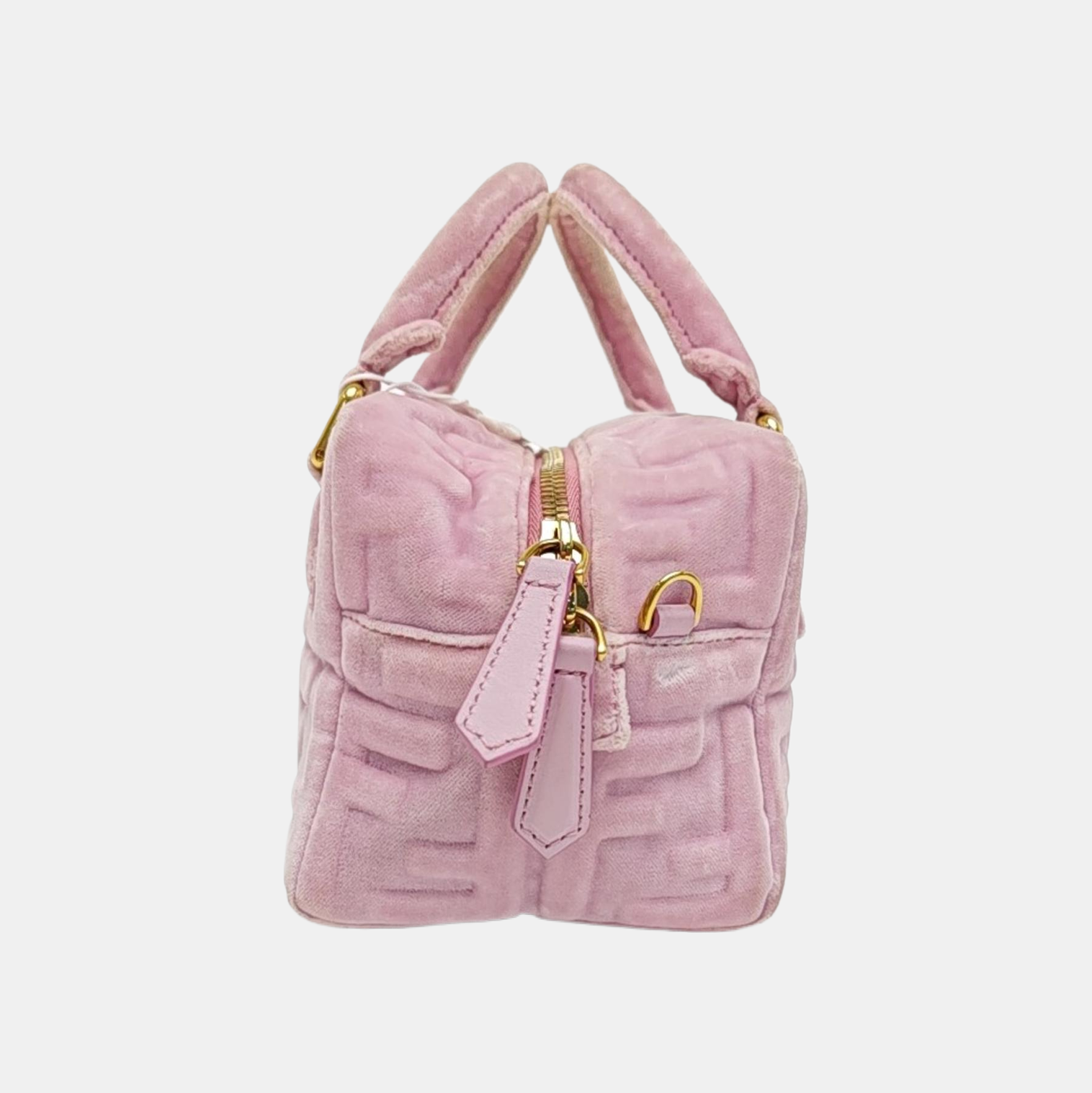 Monogram Velvet Crossbody Bag Pink