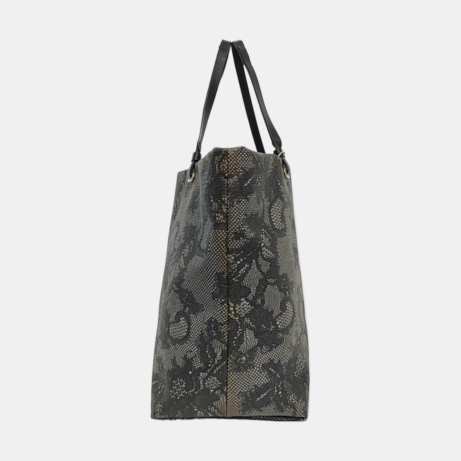 Coated Canvas Tote Bag Black