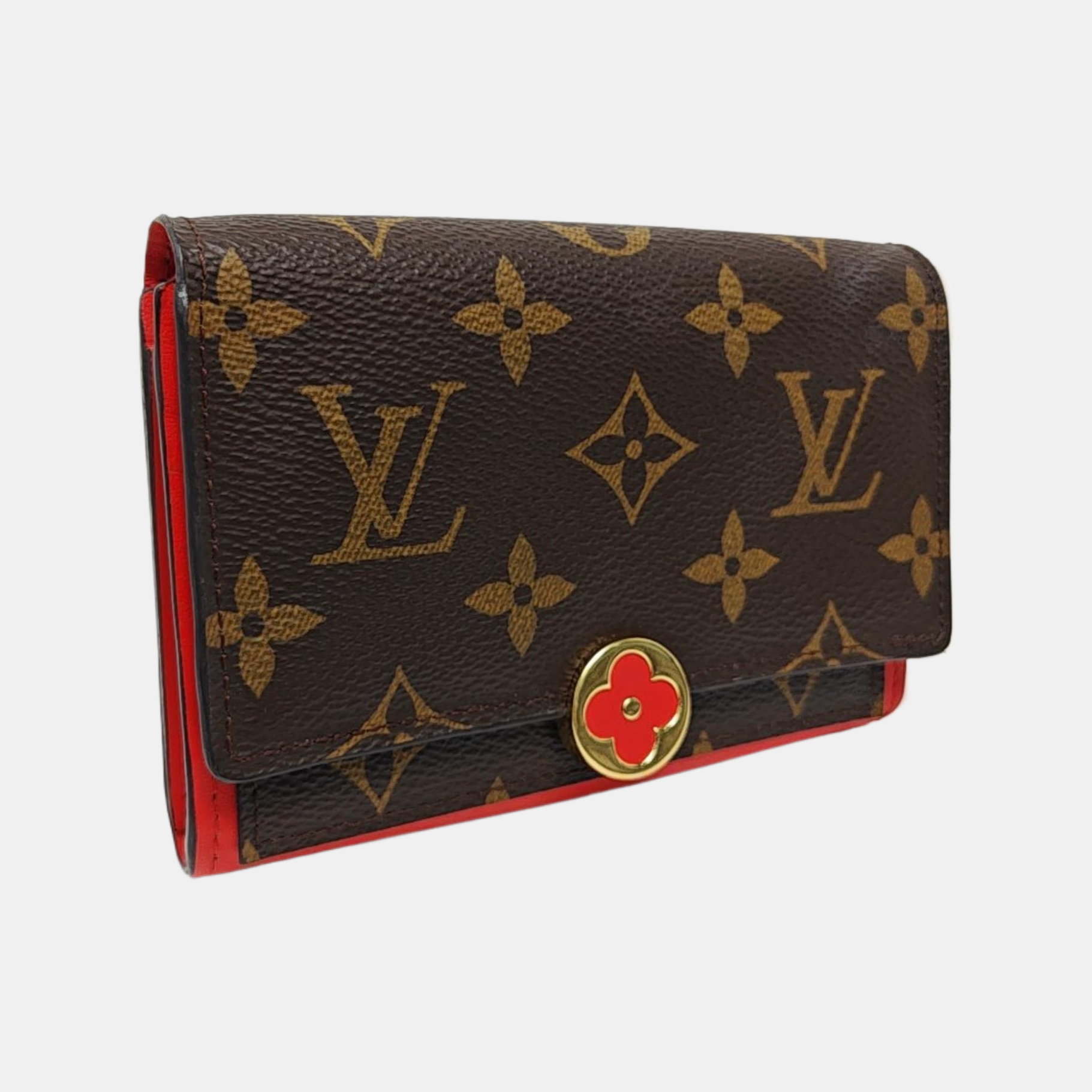 FLORE Monogram Coated Canvas Brown Wallet