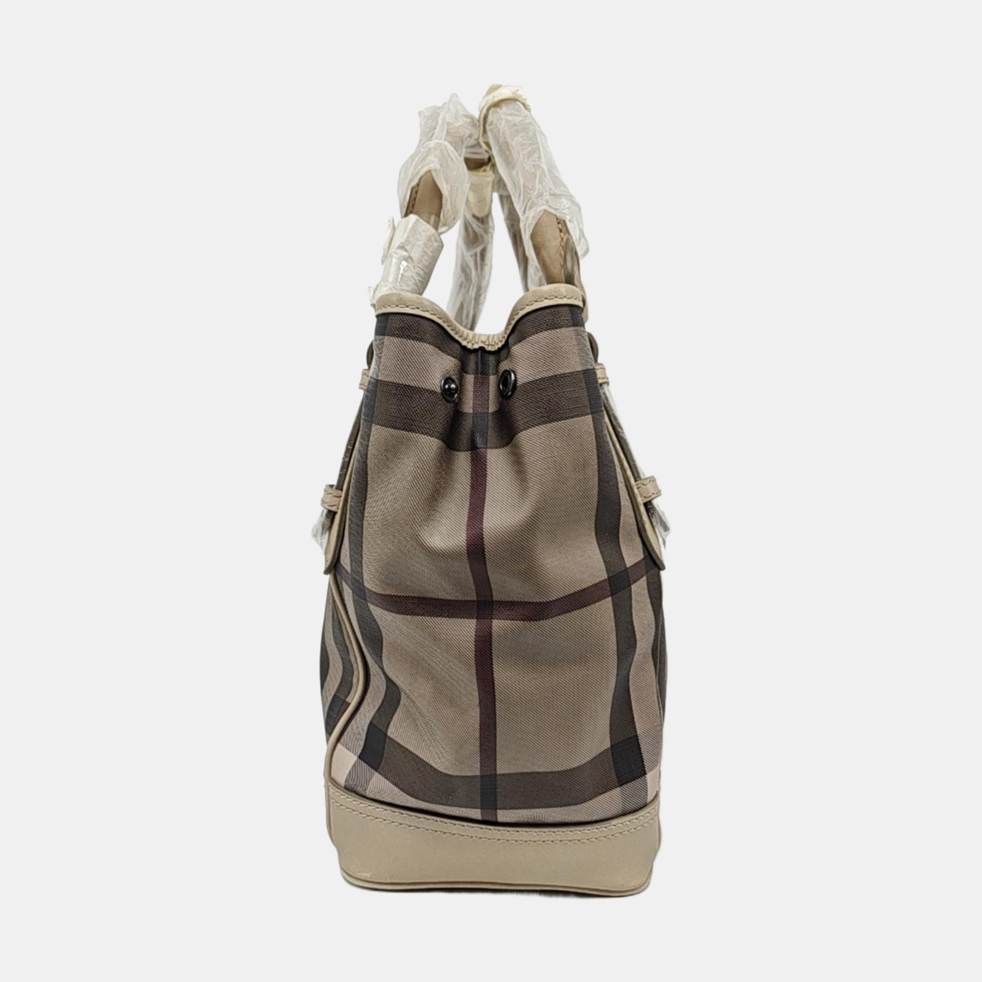Coated Canvas Top Handle Bag Gray