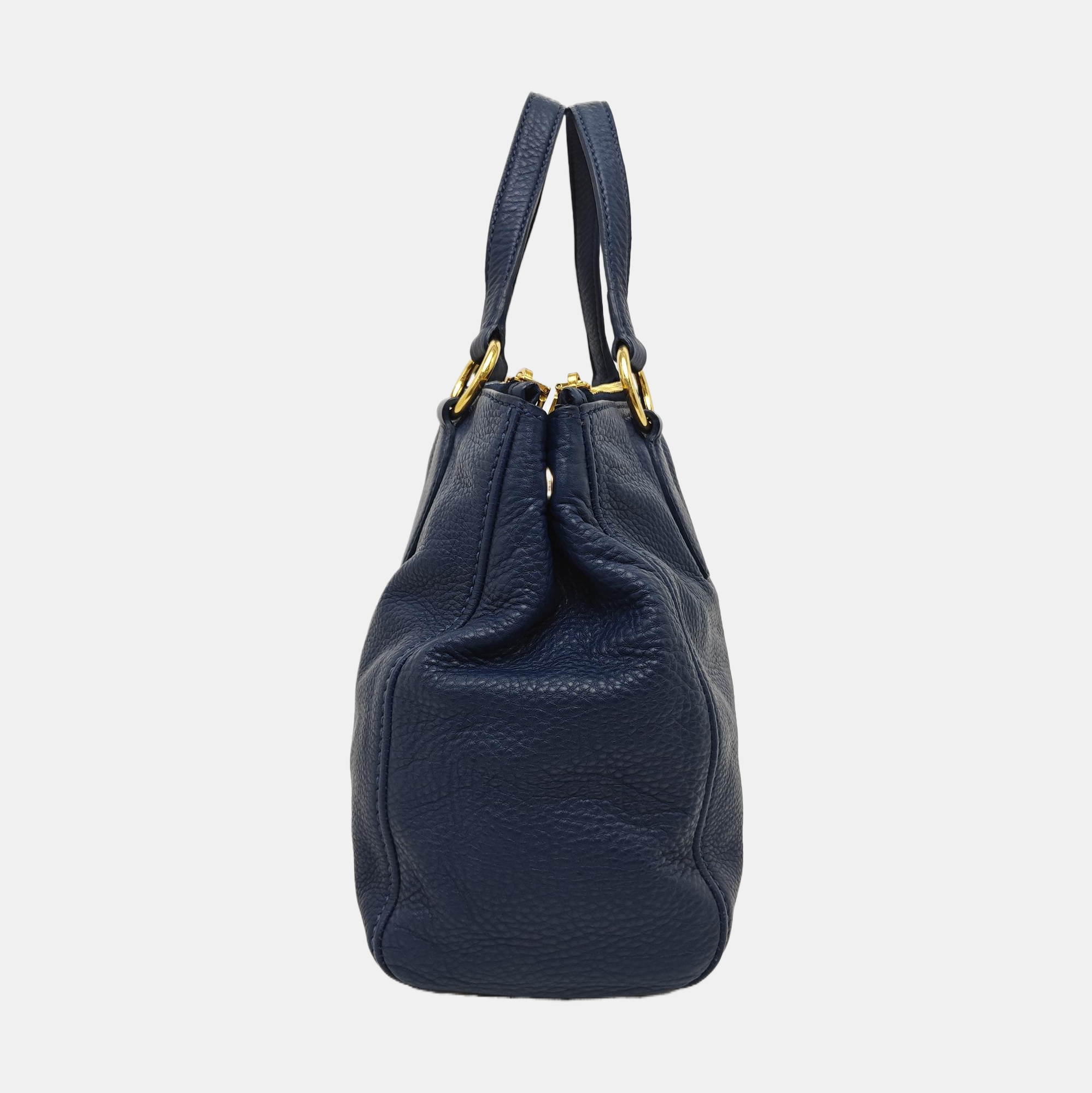 Calfskin Top Handle Bag Blue