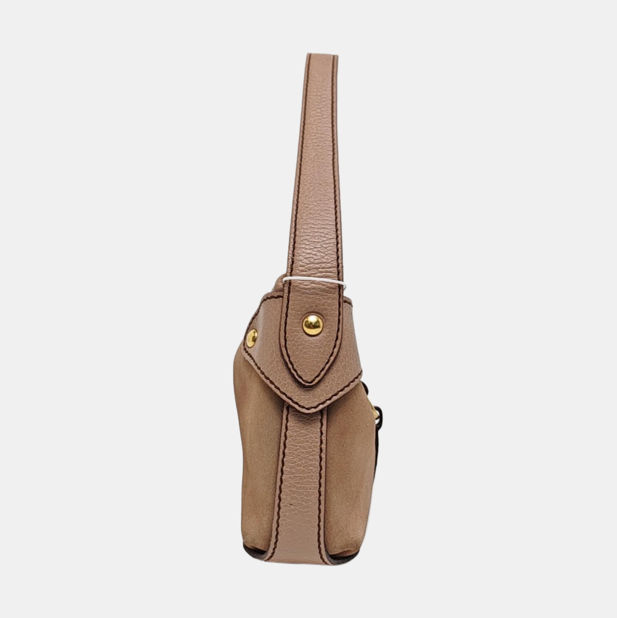 Suede Top Handle Bag Pink