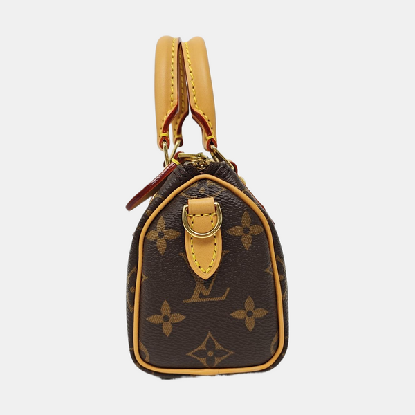 Authenticated pre-owned  SPEEDY Nano Monogram Coated Canvas Brown - Shoulder Bag at Looply