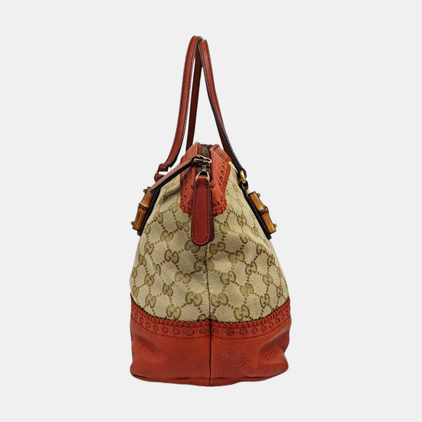 Monogram Canvas Tote Bag Beige