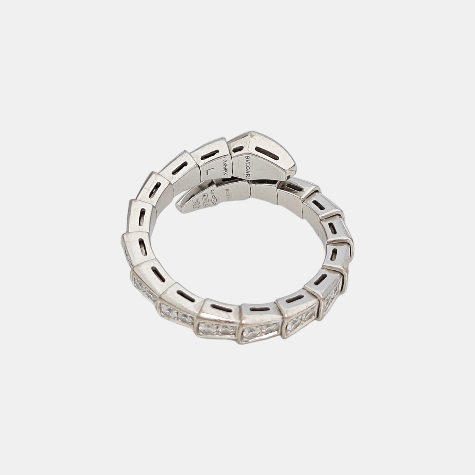SERPENTI 18k White Gold Silver Ring EU 53