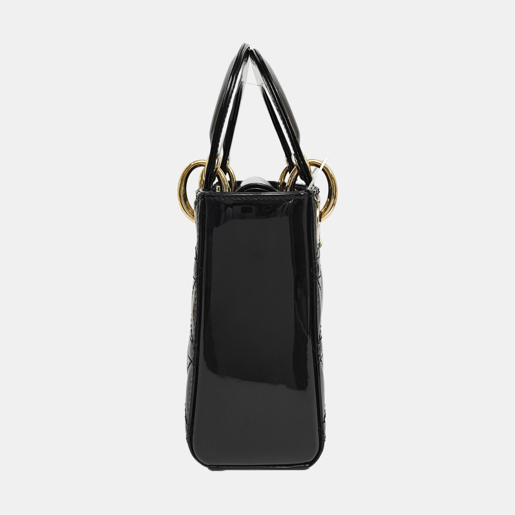 Lady Dior Mini Quilted Patent Leather Black