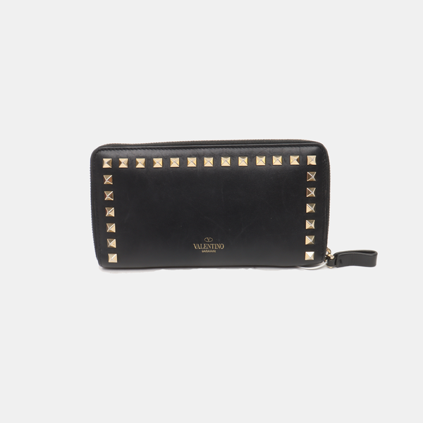 Cartera Rockstud de piel de ternera negra