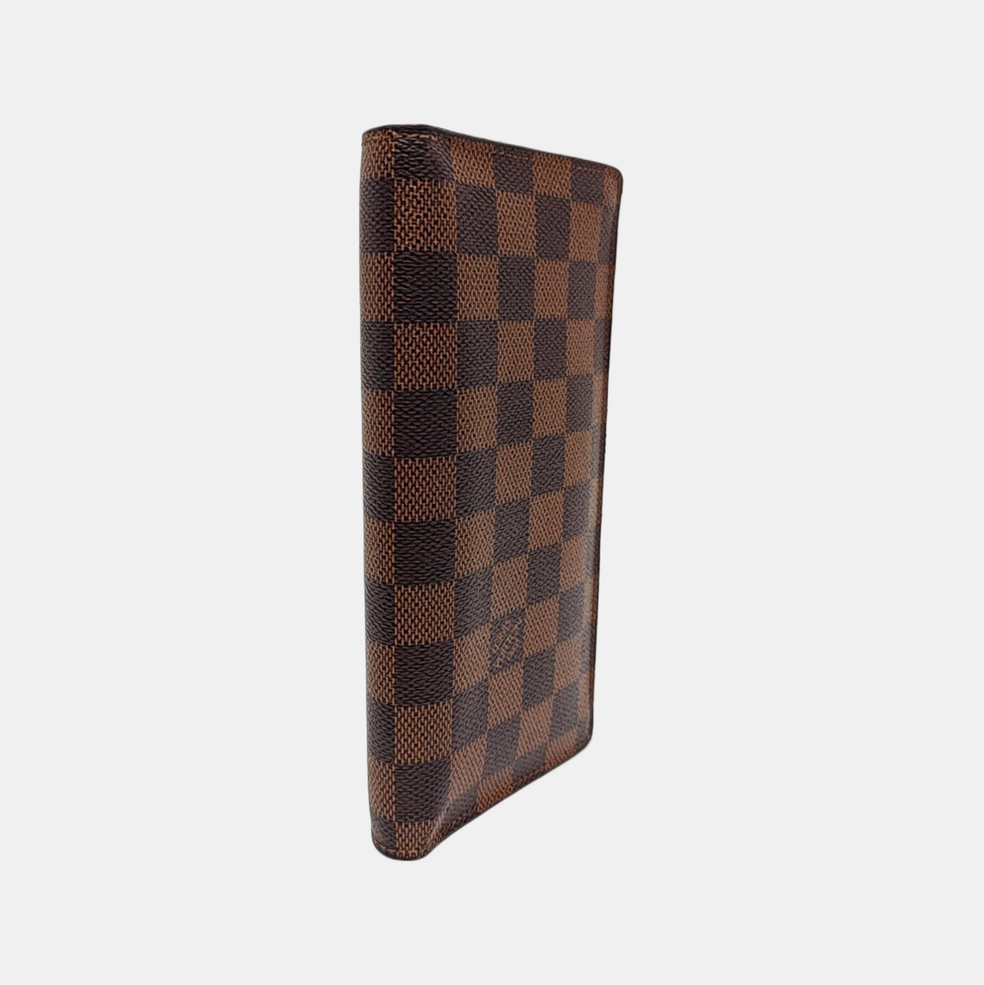 BRAZZA Damier Ebene Coated Canvas Brown Wallet
