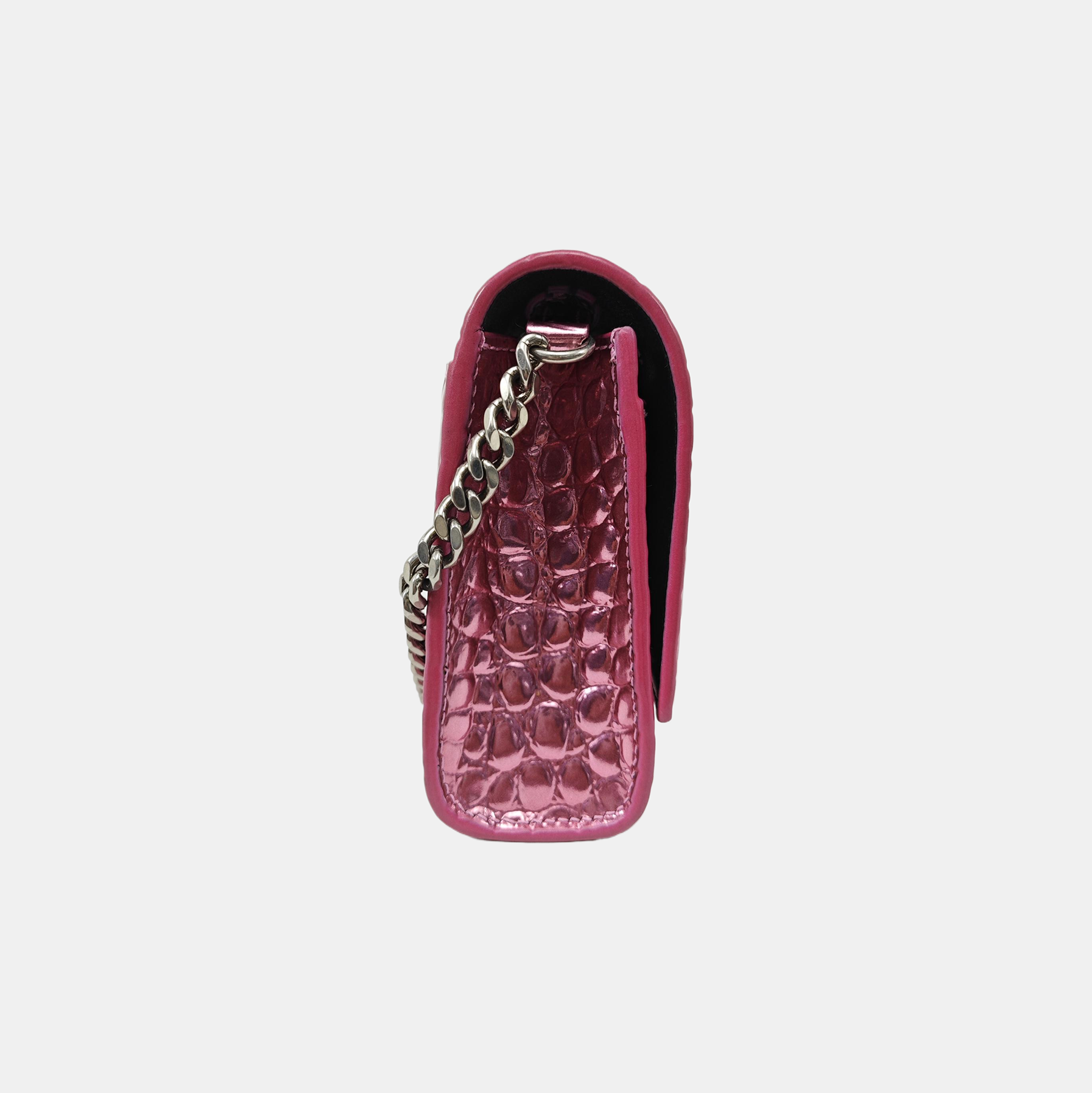 Hourglass Wallet On Chain Small Calfskin Pink