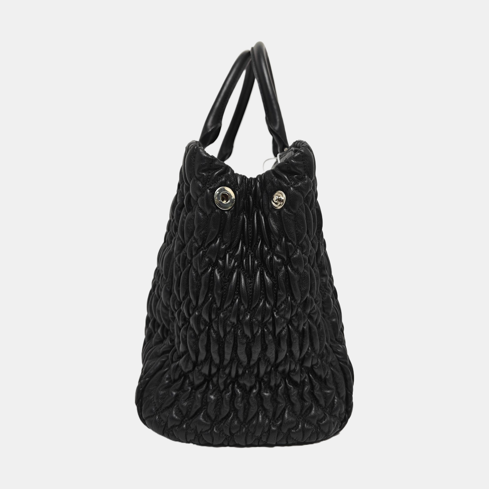 Lambskin Top Handle Bag Black