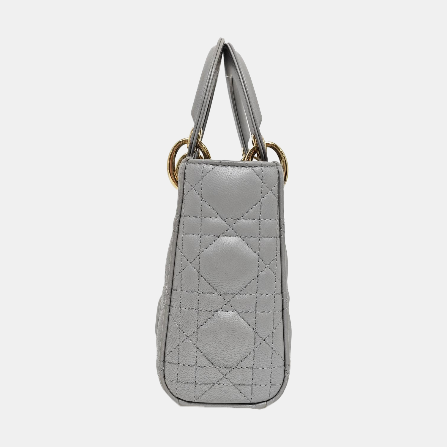 Lady Dior Mini Cannage Lambskin Gray