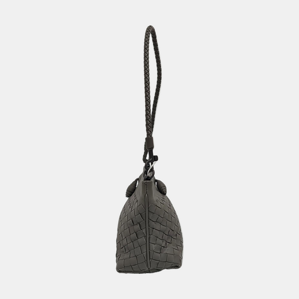 Lambskin Top Handle Bag Gray