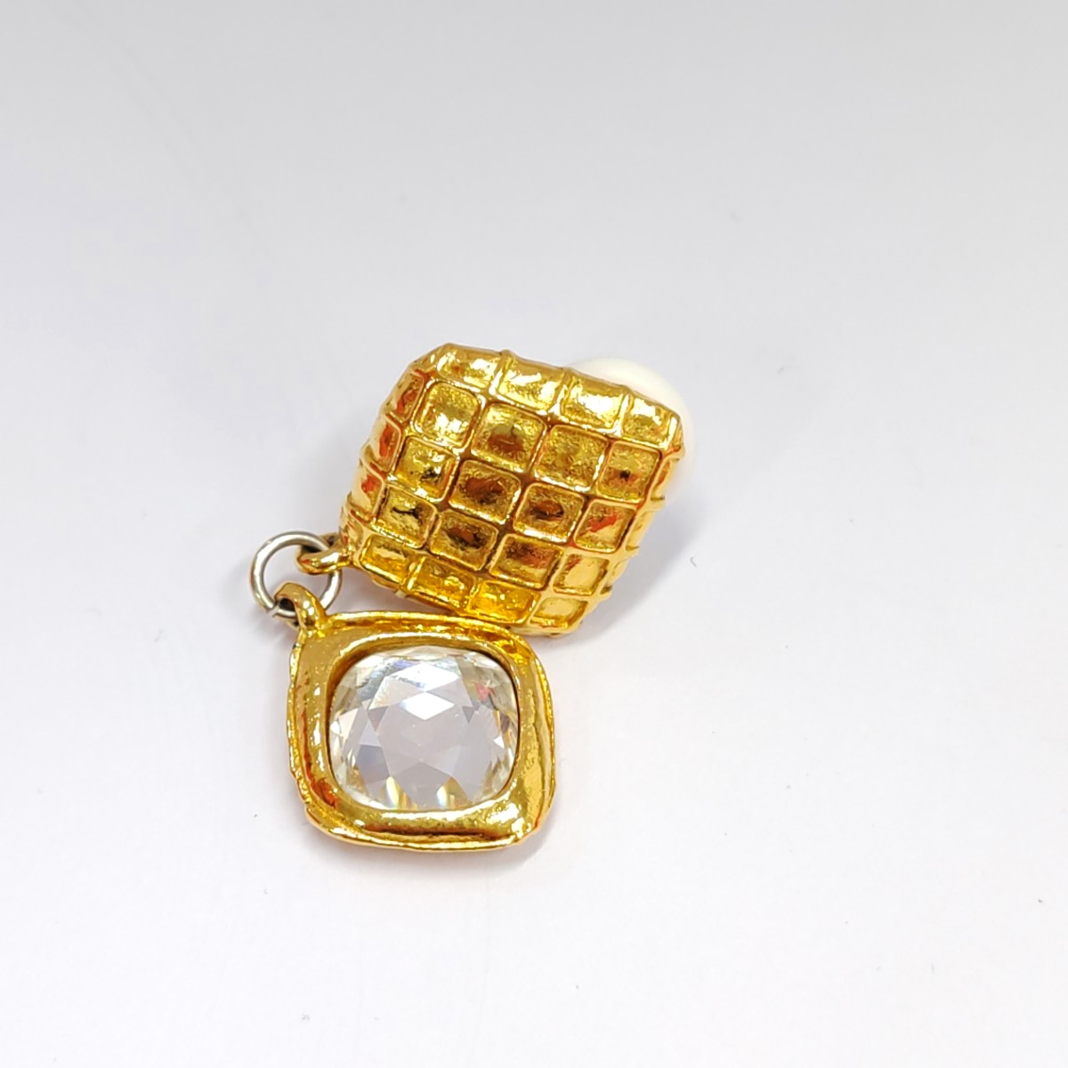 CC Logo Metal Gold Clip On Earrings