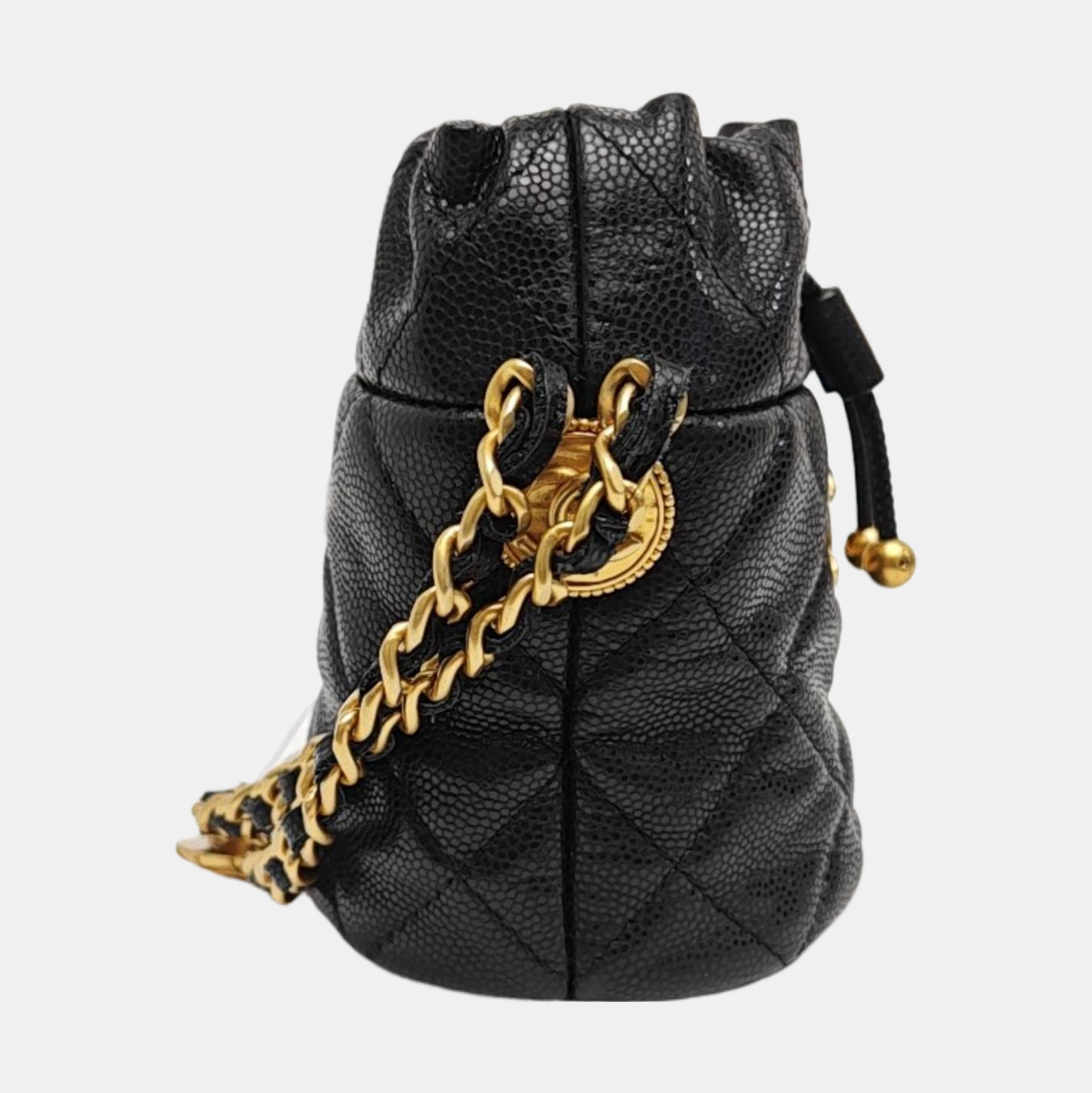 22A Mini Quilted Grained Calfskin Black