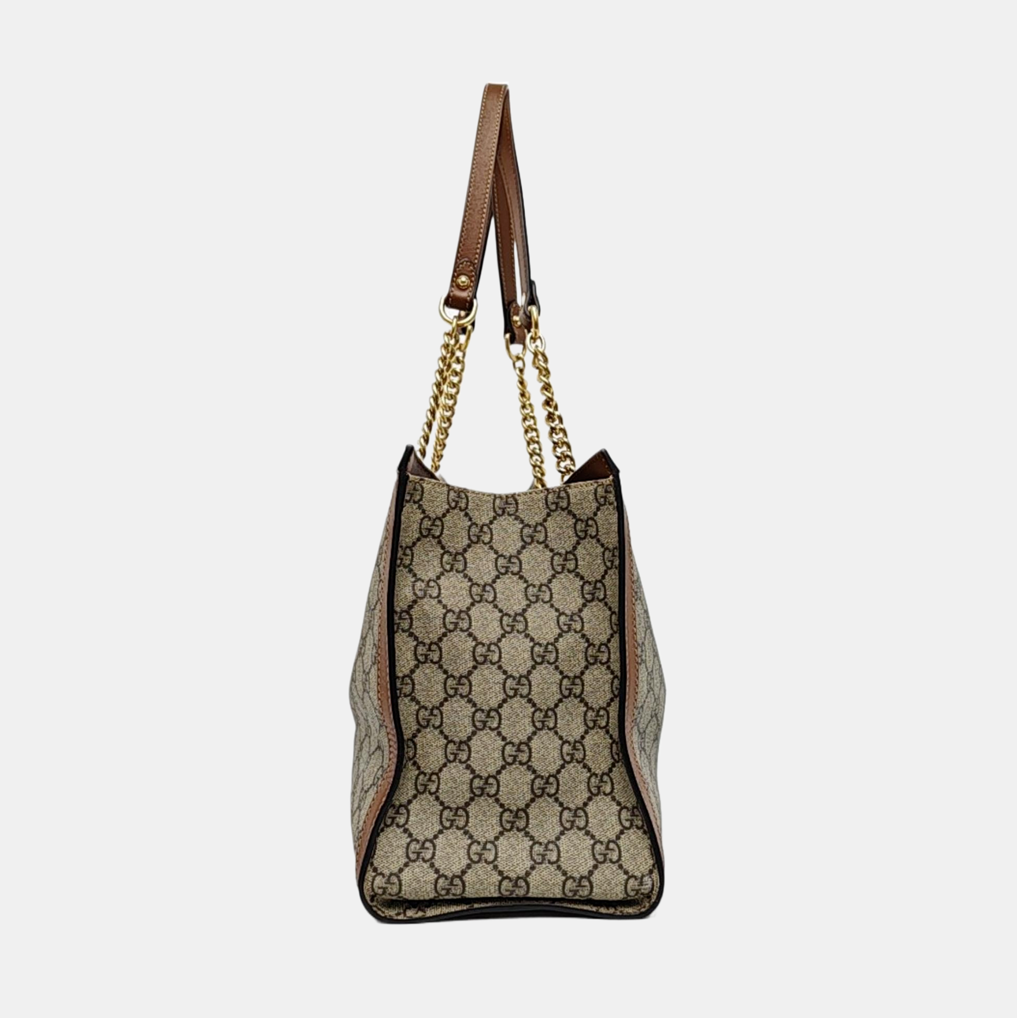 Padlock Medium Monogram Coated Canvas Beige