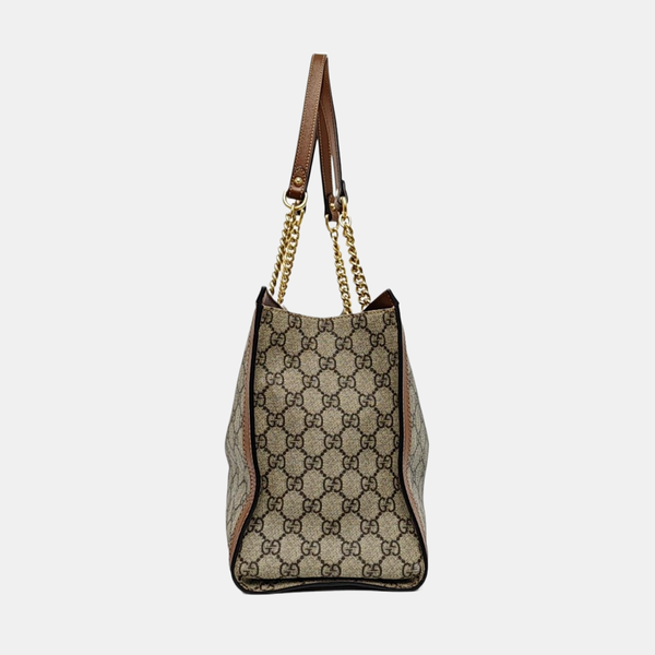 Padlock Medium Monogram Coated Canvas Beige