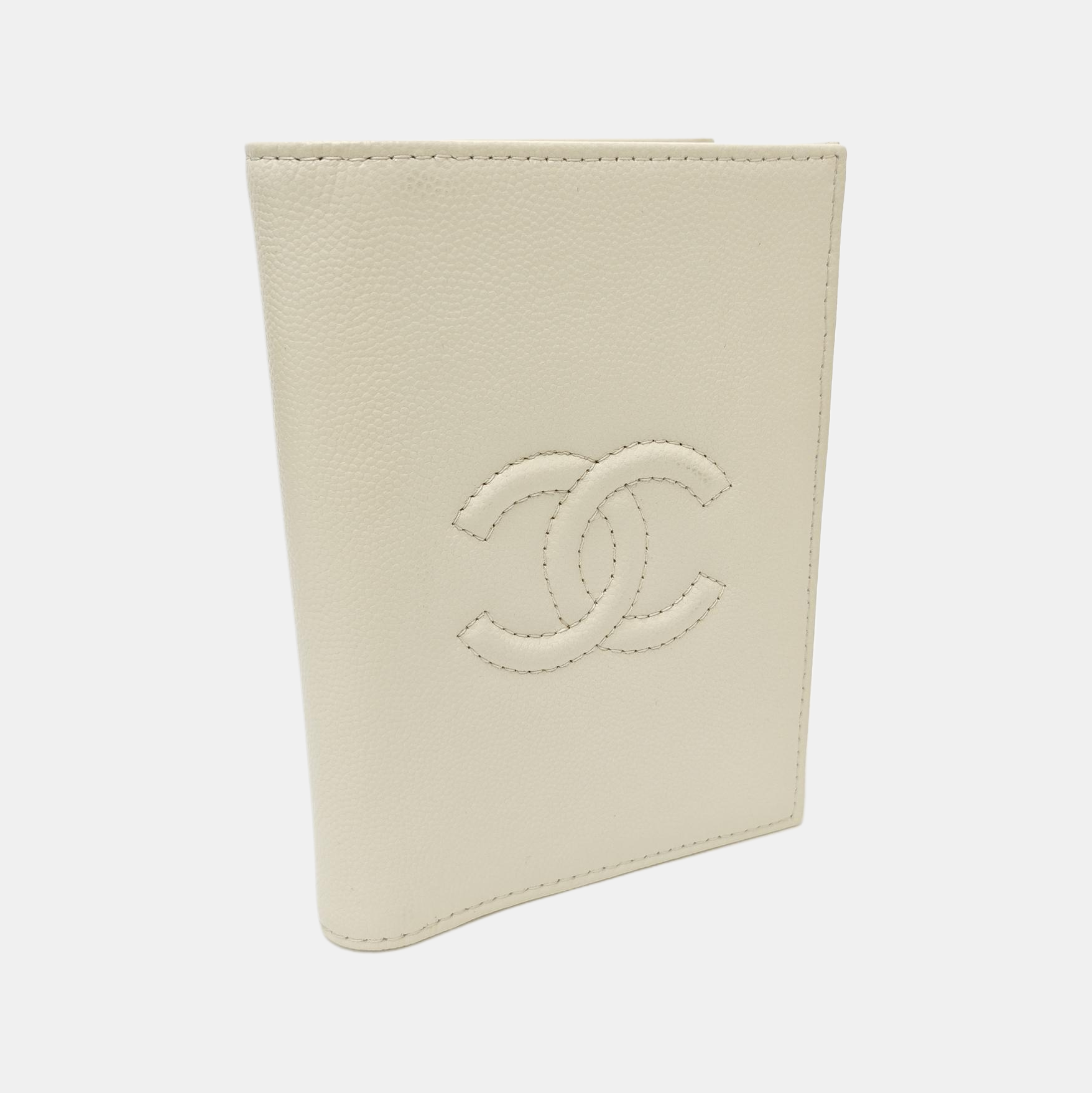 Quilted Grained Calfskin Wallet Beige