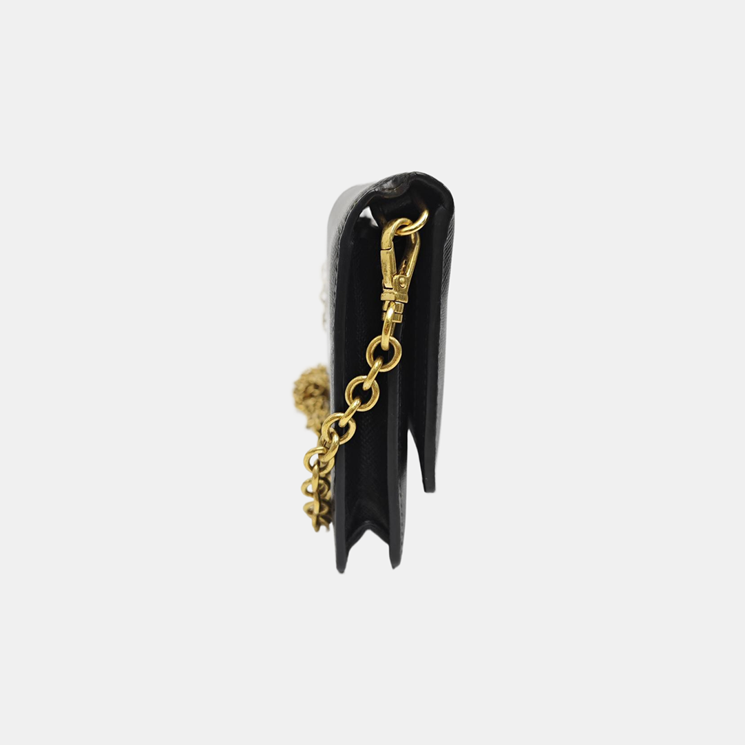 Saffiano Calfskin Shoulder Bag Mini Black