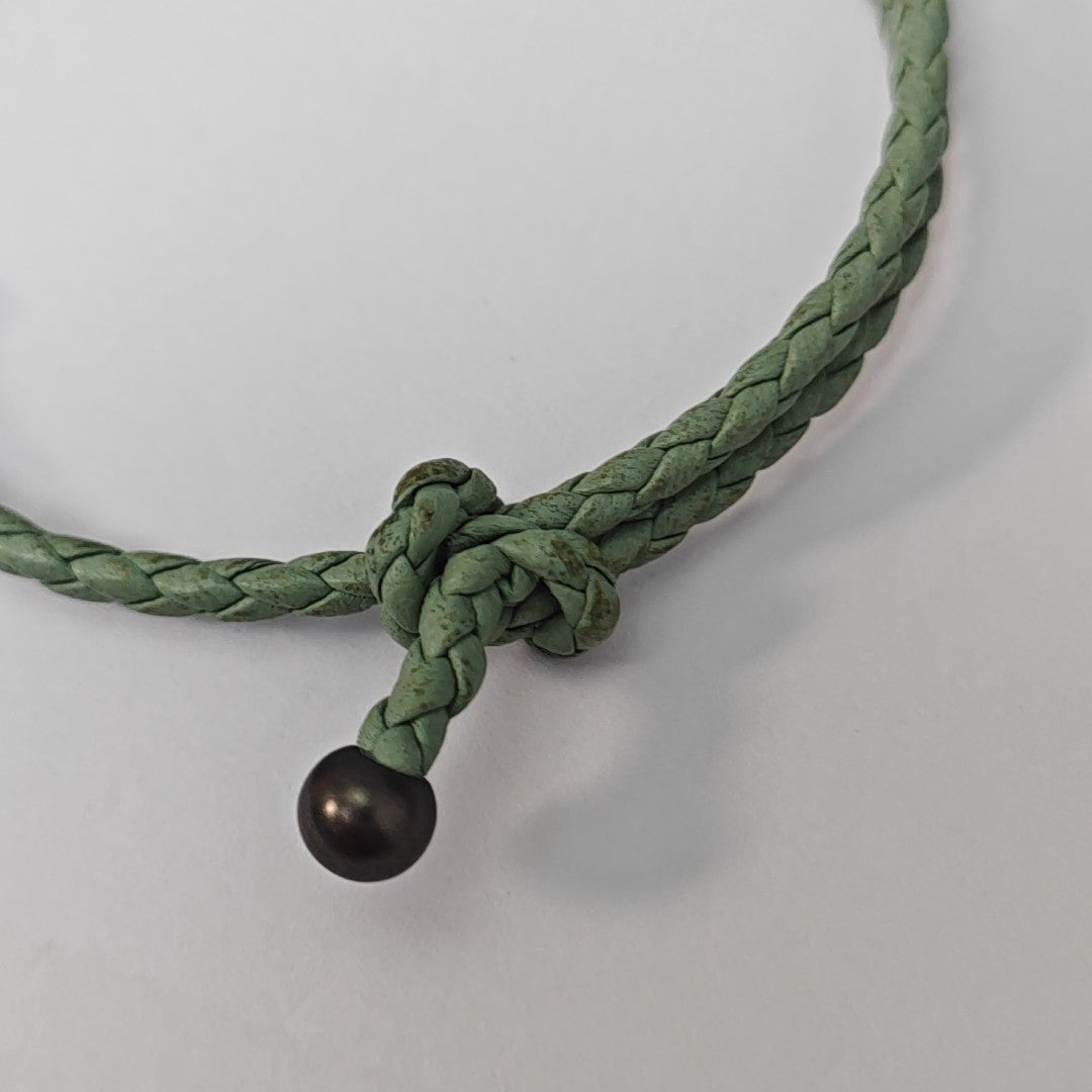 Leather Green Bangle