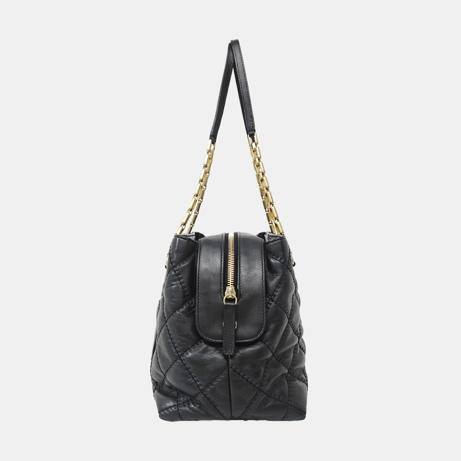 Quilted Calfskin Tote Bag Black