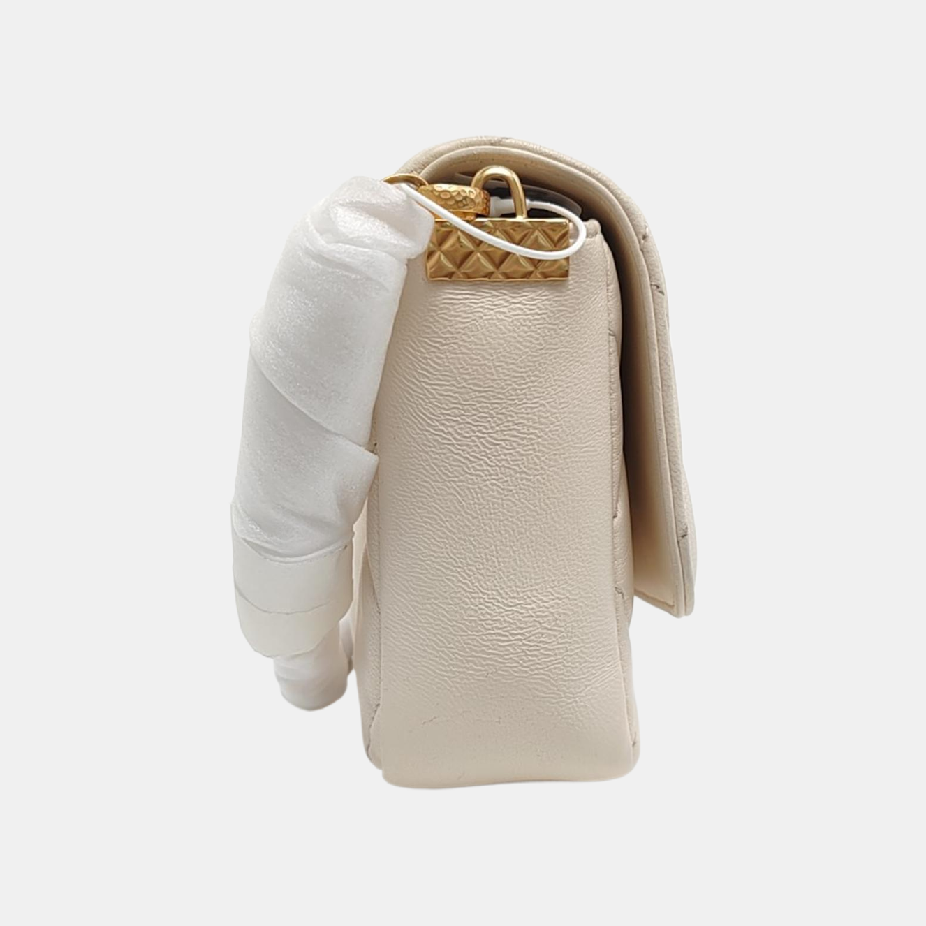 Quilted Lambskin Small Beige