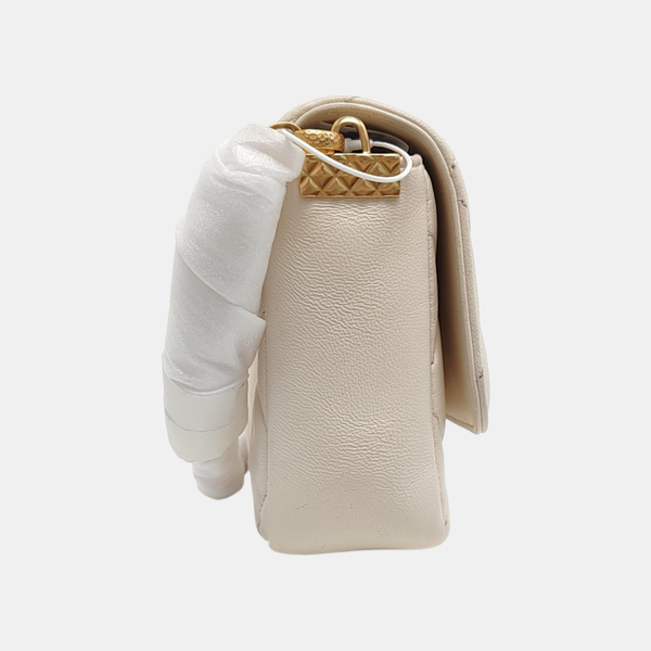 Quilted Lambskin Small Beige