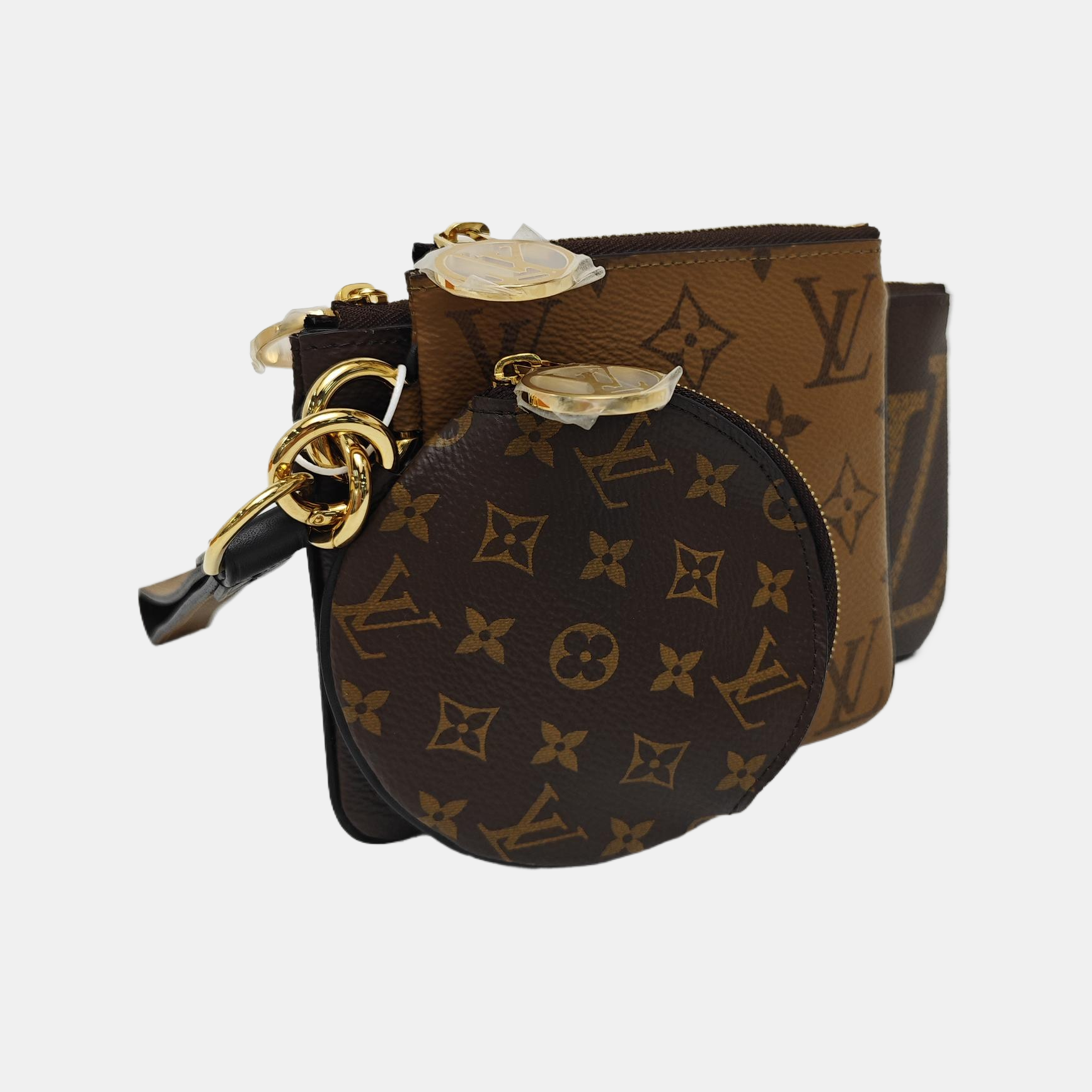 TRIO Monogram Coated Canvas Brown