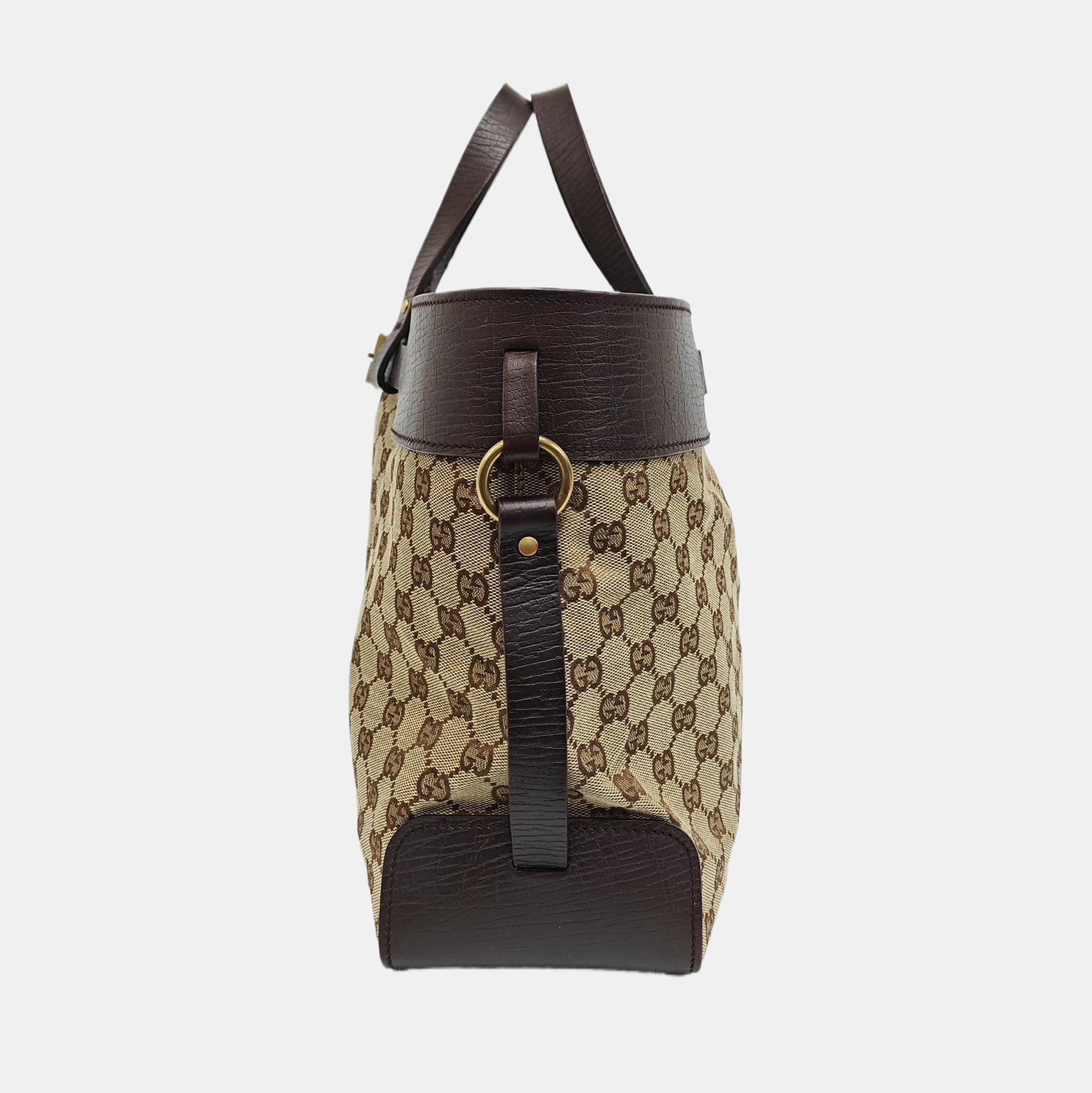 Monogram Canvas Tote Bag Brown