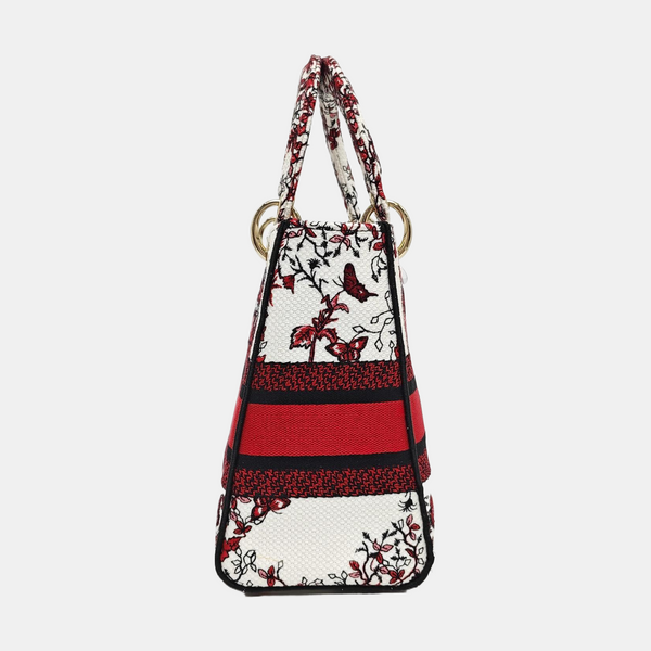 Authenticated pre-owned  Lady D-Lite Medium Canvas White - Shoulder Bag at Looply