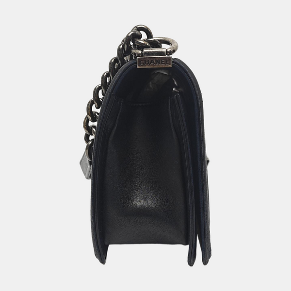 BOY CHANEL Medium Quilted Lambskin Black