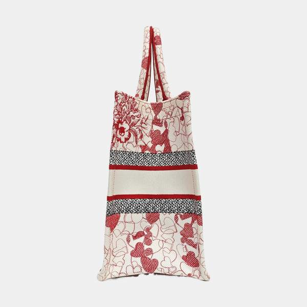 Book Tote Medium Fabric Red