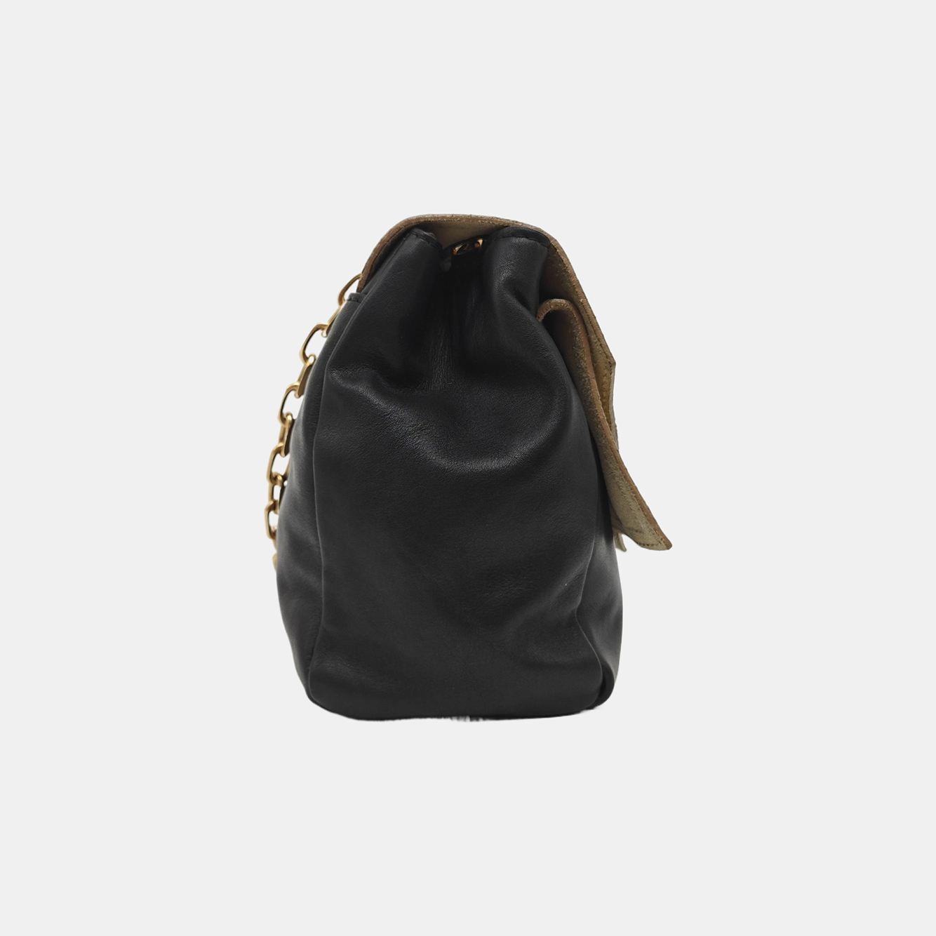 Leather Shoulder Bag Beige
