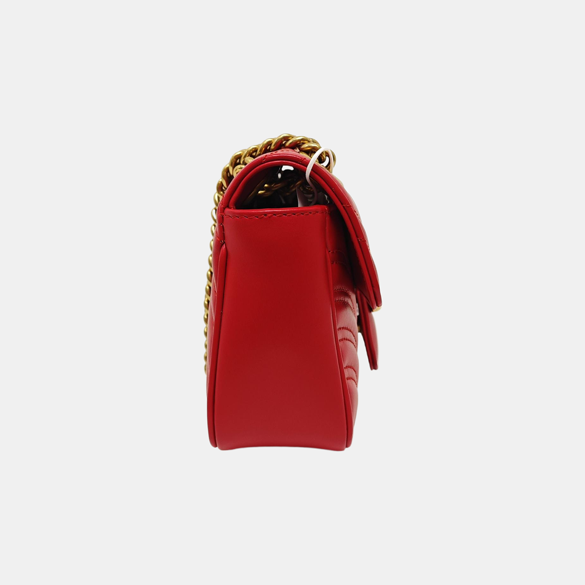 GG Marmont Pequeño Piel Acolchada Roja