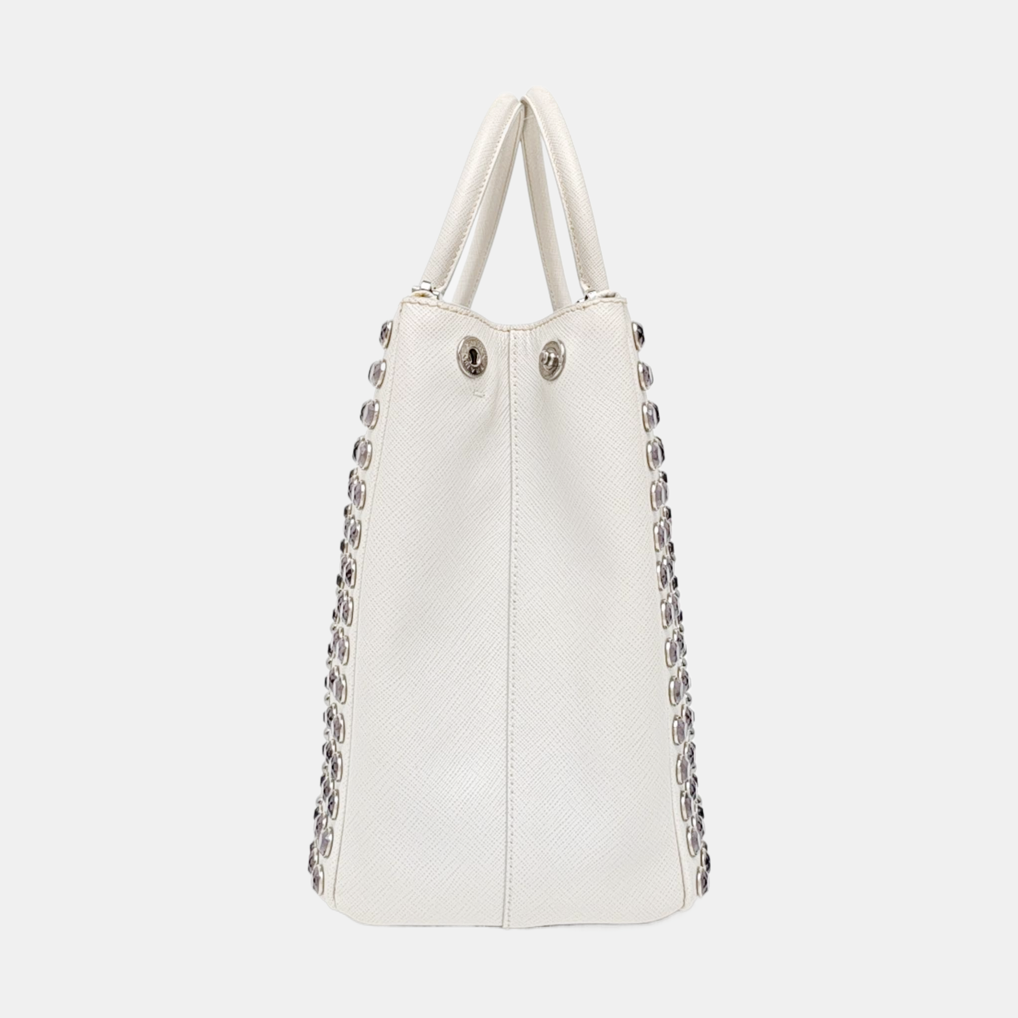Galleria Extra Large Saffiano Calfskin White