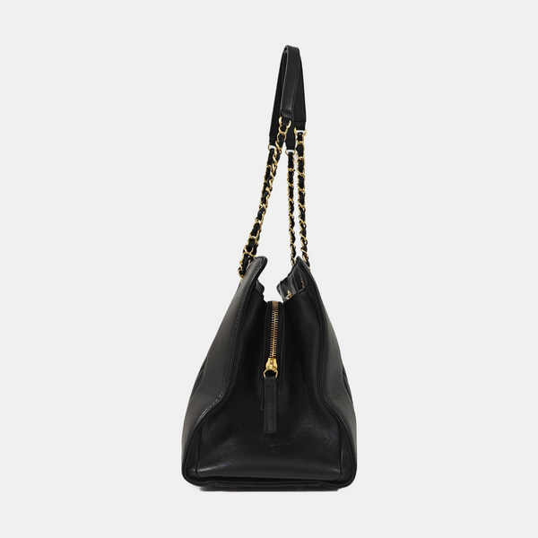 Quilted Lambskin Tote Bag Black