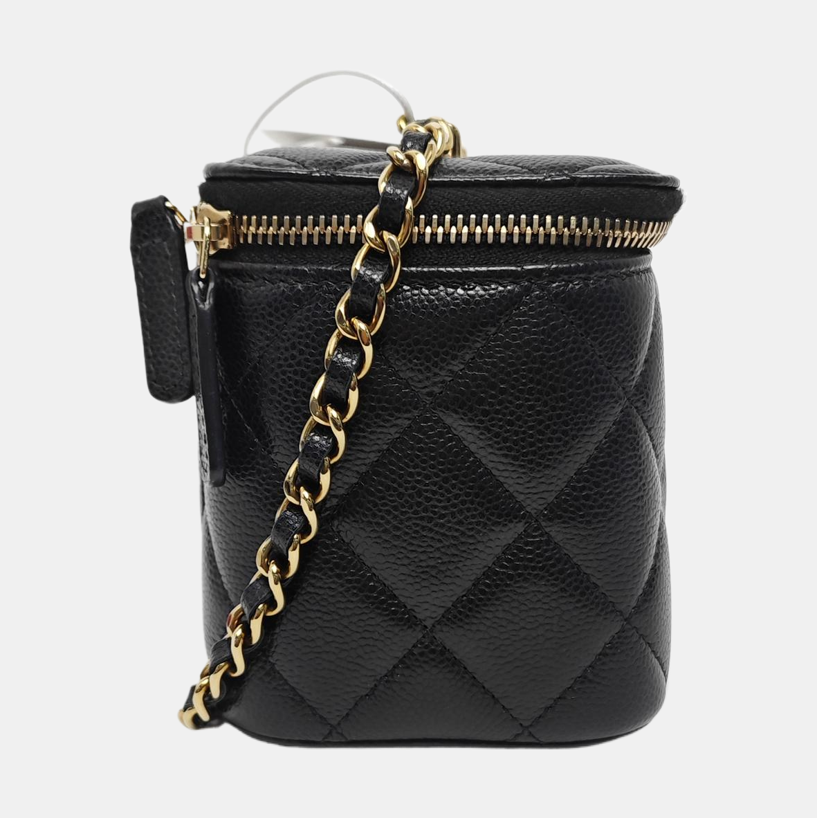 VANITY CASE Small Quilted Grained Calfskin Black