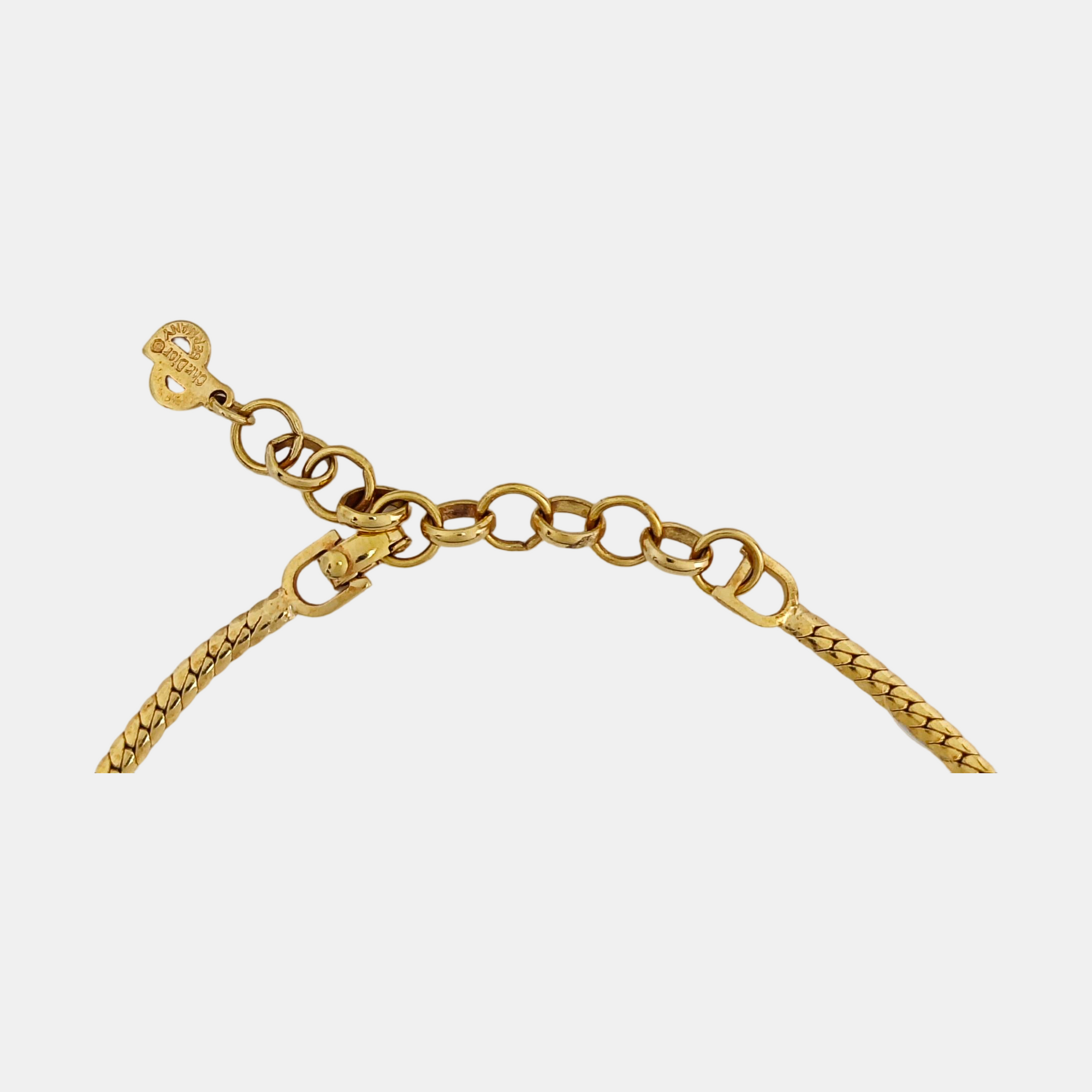 Dior Oblique Metal Gold Necklace