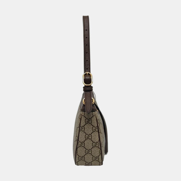Ophidia Small Monogram Coated Canvas Brown