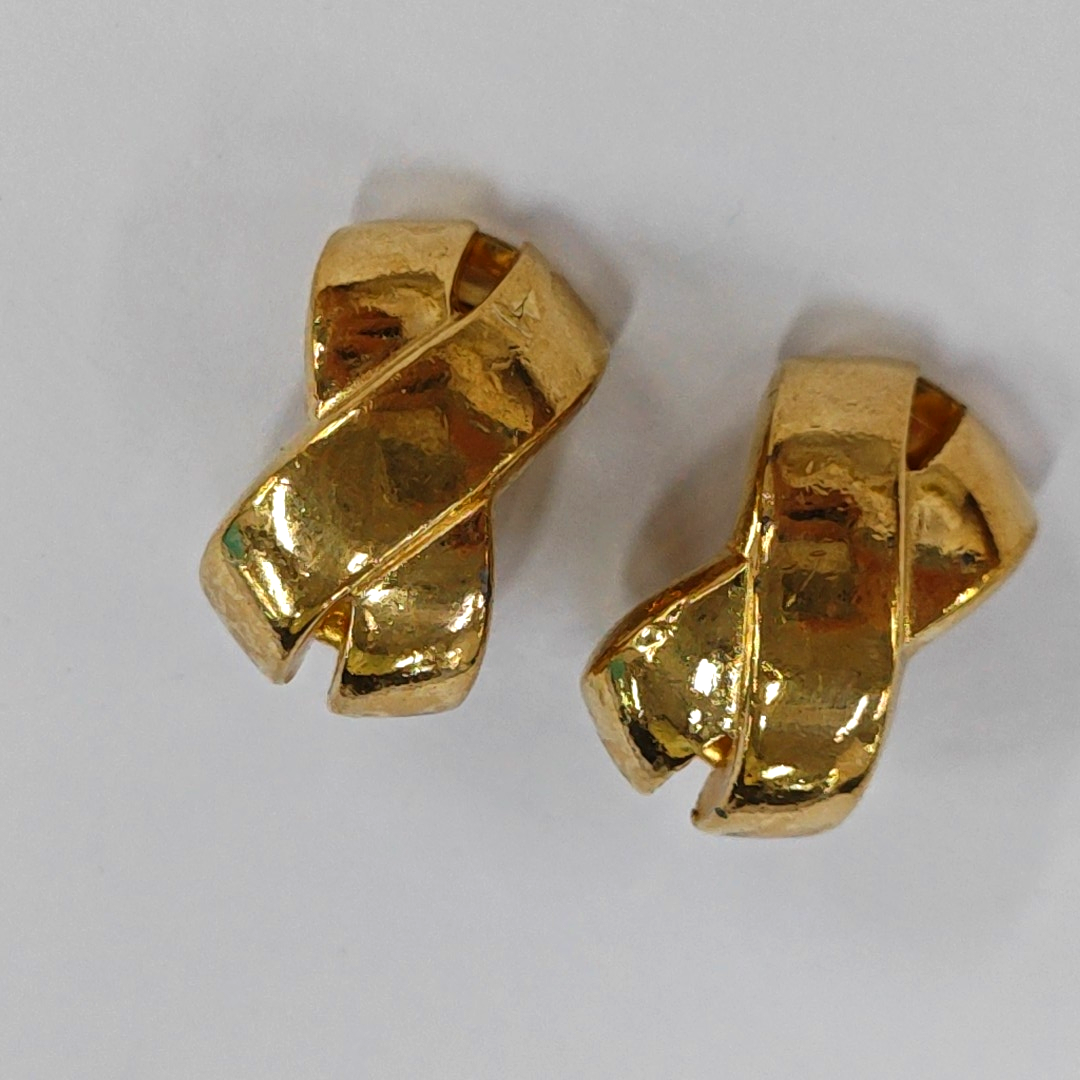 Metal Gold Clip On Earrings