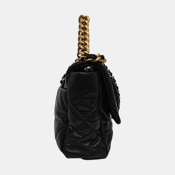 CHANEL 19 Large Quilted Lambskin Black