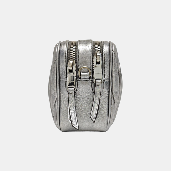 Quilted Lambskin Shoulder Bag Silver