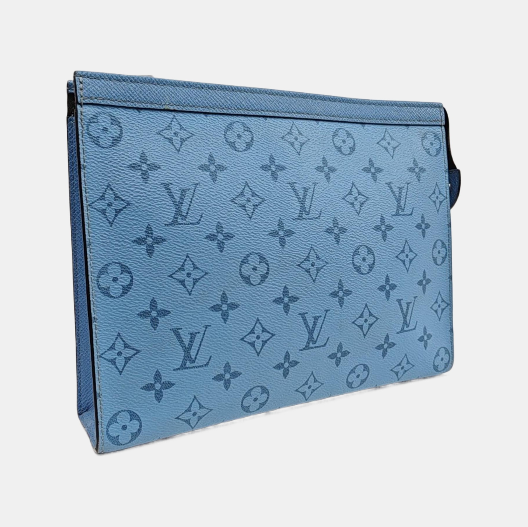 Pochette Voyag MM Monogram Coated Canvas Blue
