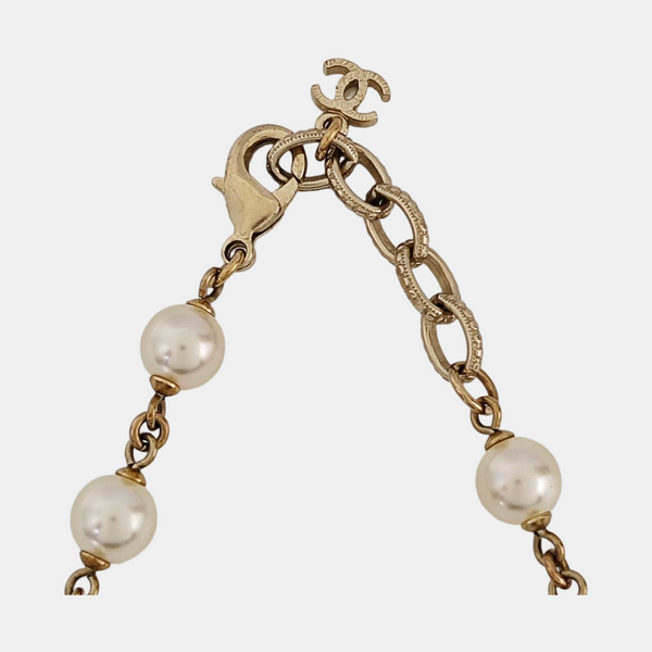Faux Pearl Gold Necklace
