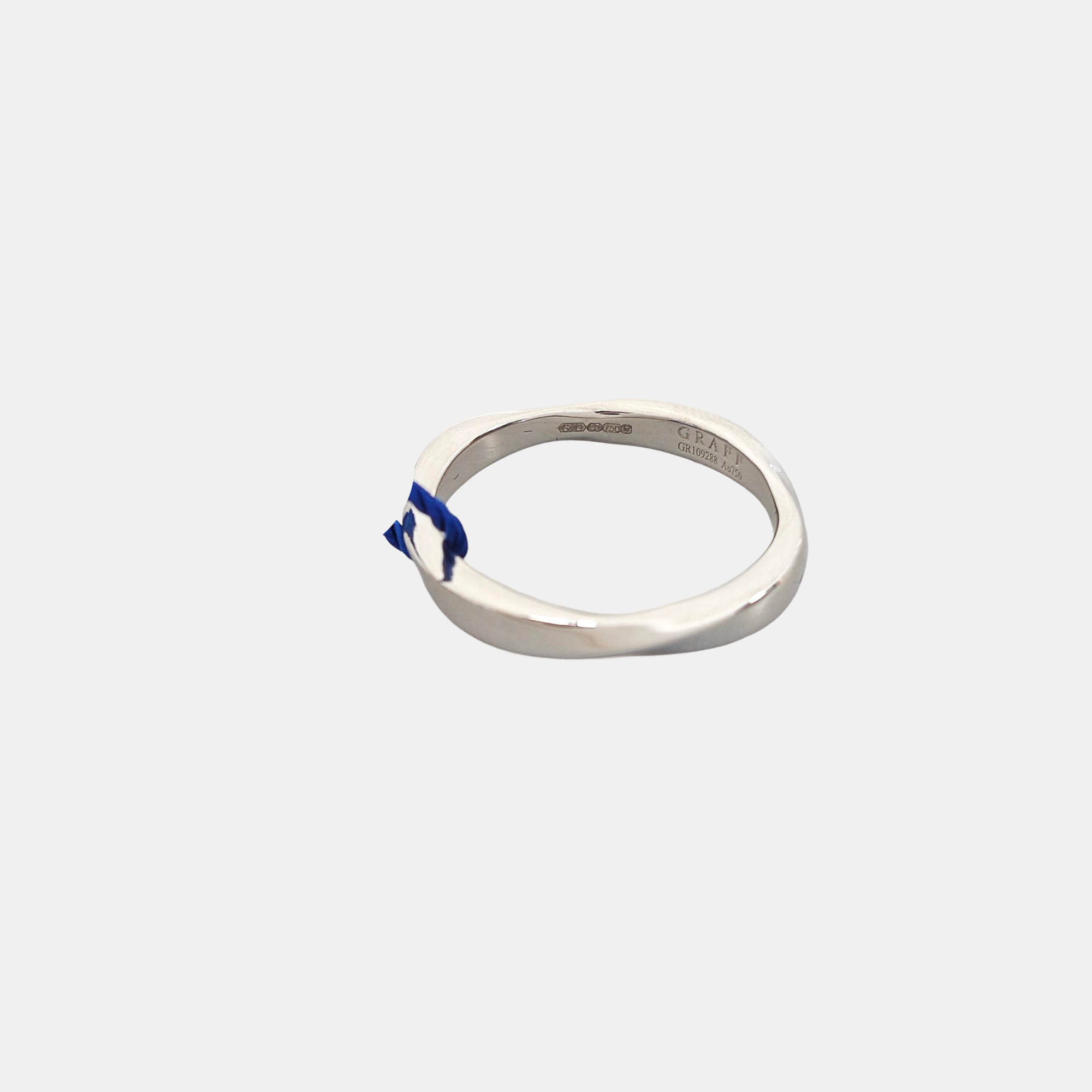 Spiral 18k White Gold Silver Ring EU 57