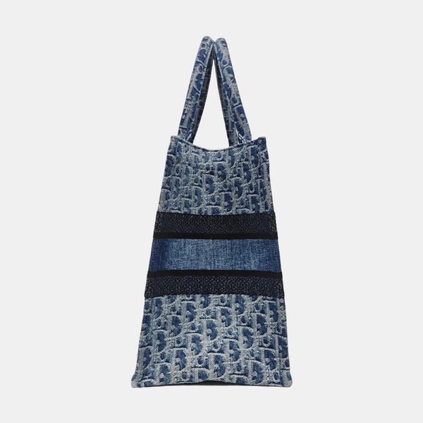 Book Tote Medium Oblique Denim Blue