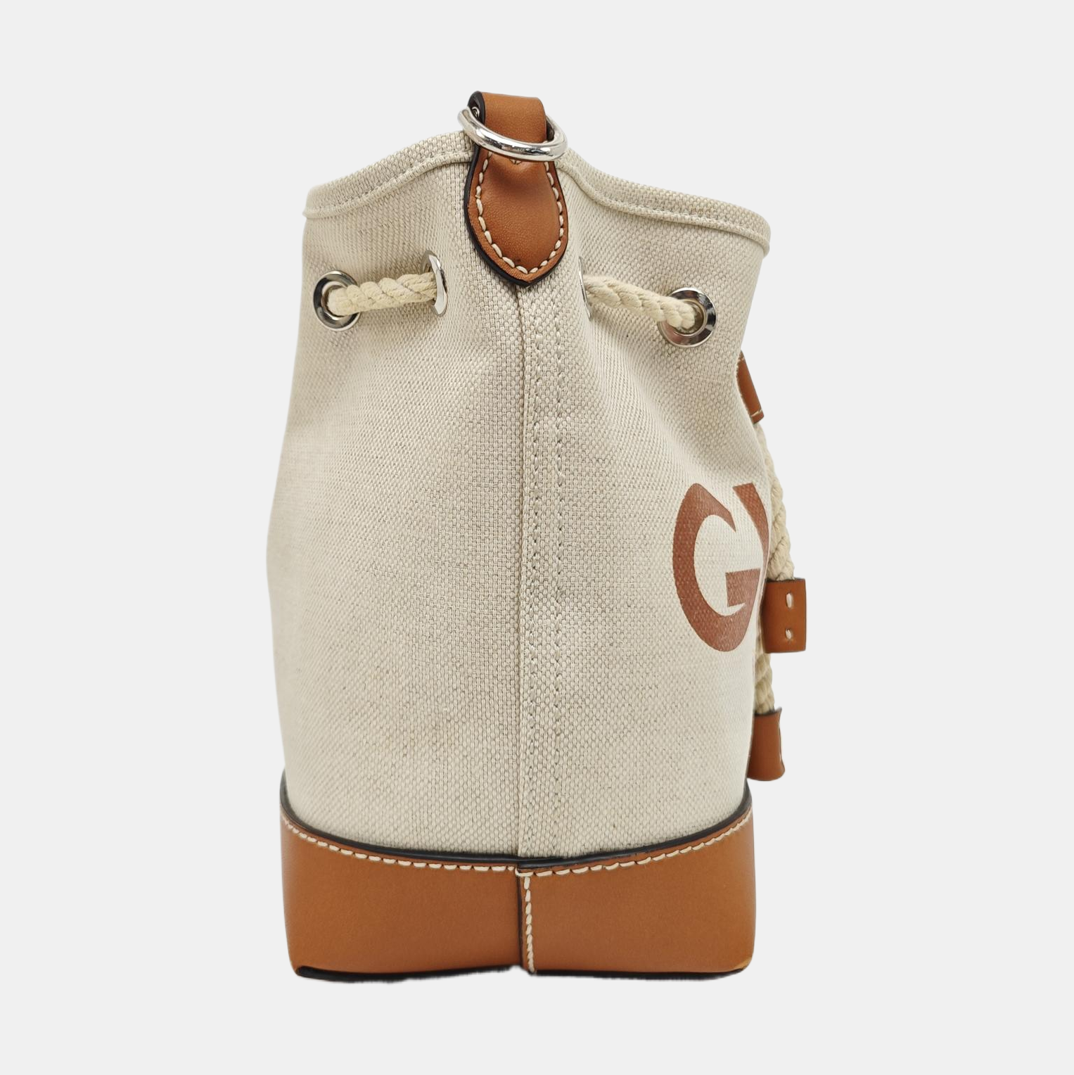 Canvas Bucket Bag Mini Beige