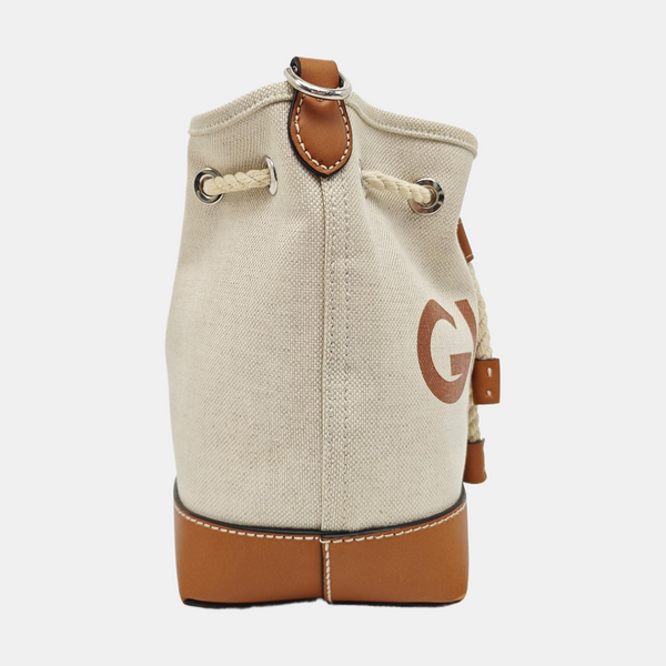 Canvas Bucket Bag Mini Beige